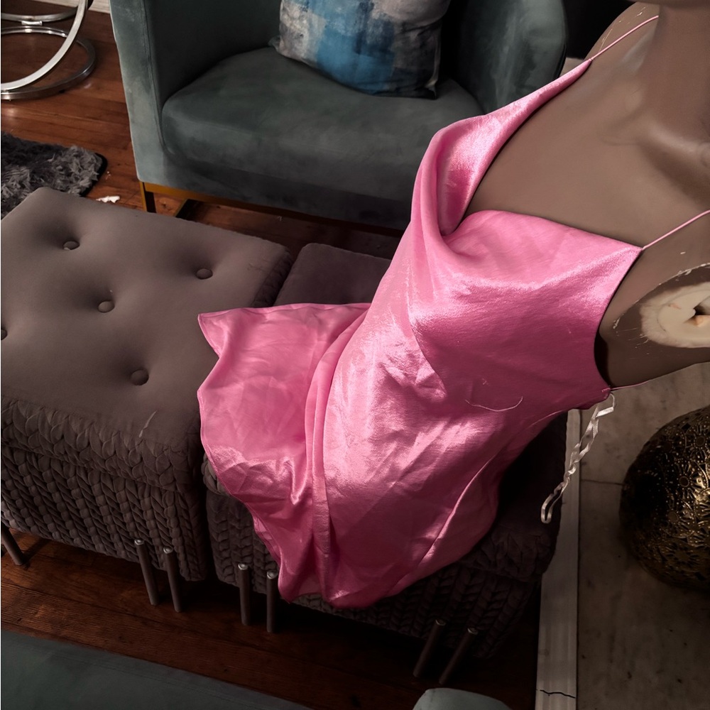 AKIRA Vibrant Pink Satin Dress